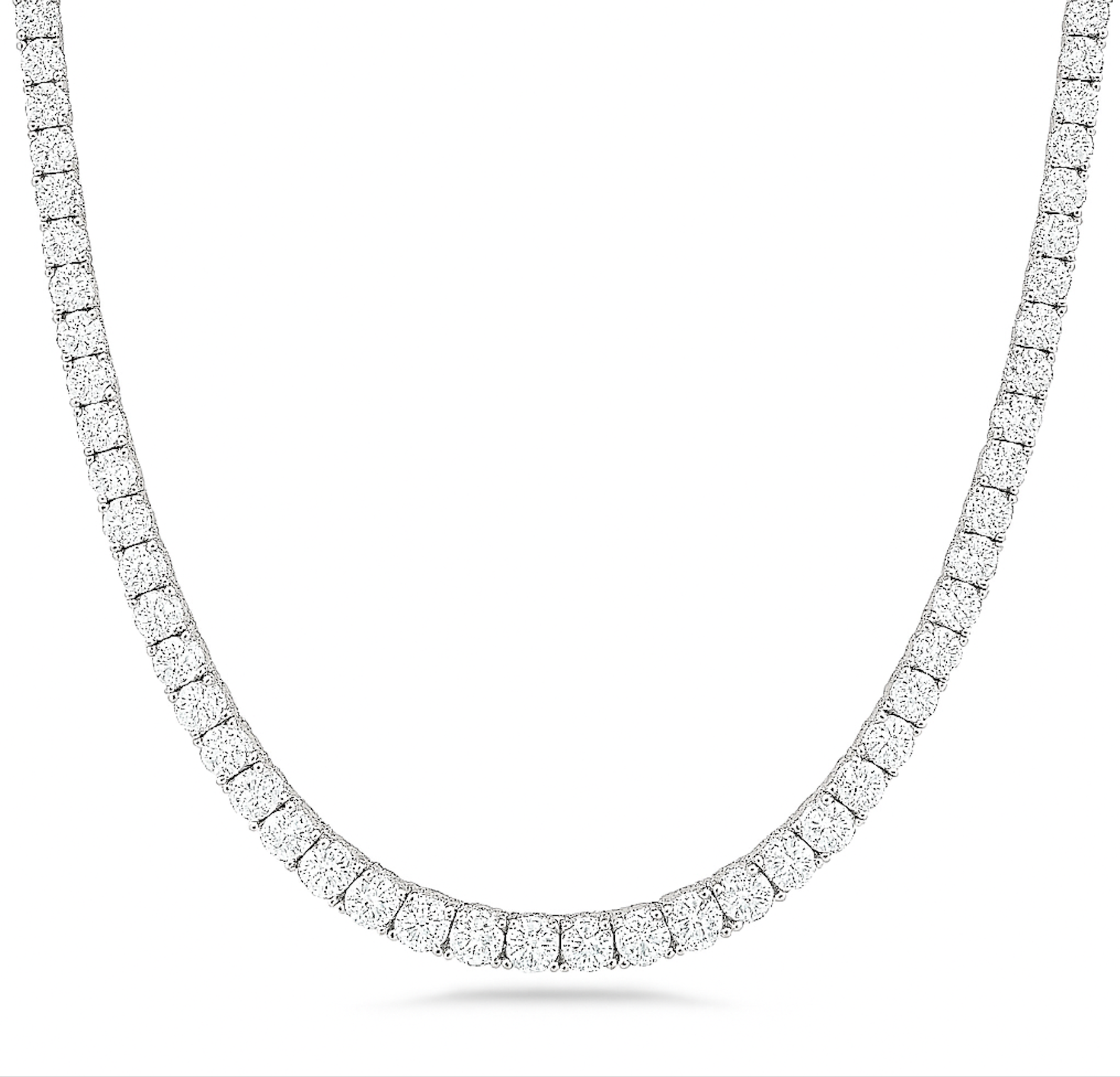 10ct 14K White Gold Lab Grown Diamond Tennis Necklace 16"