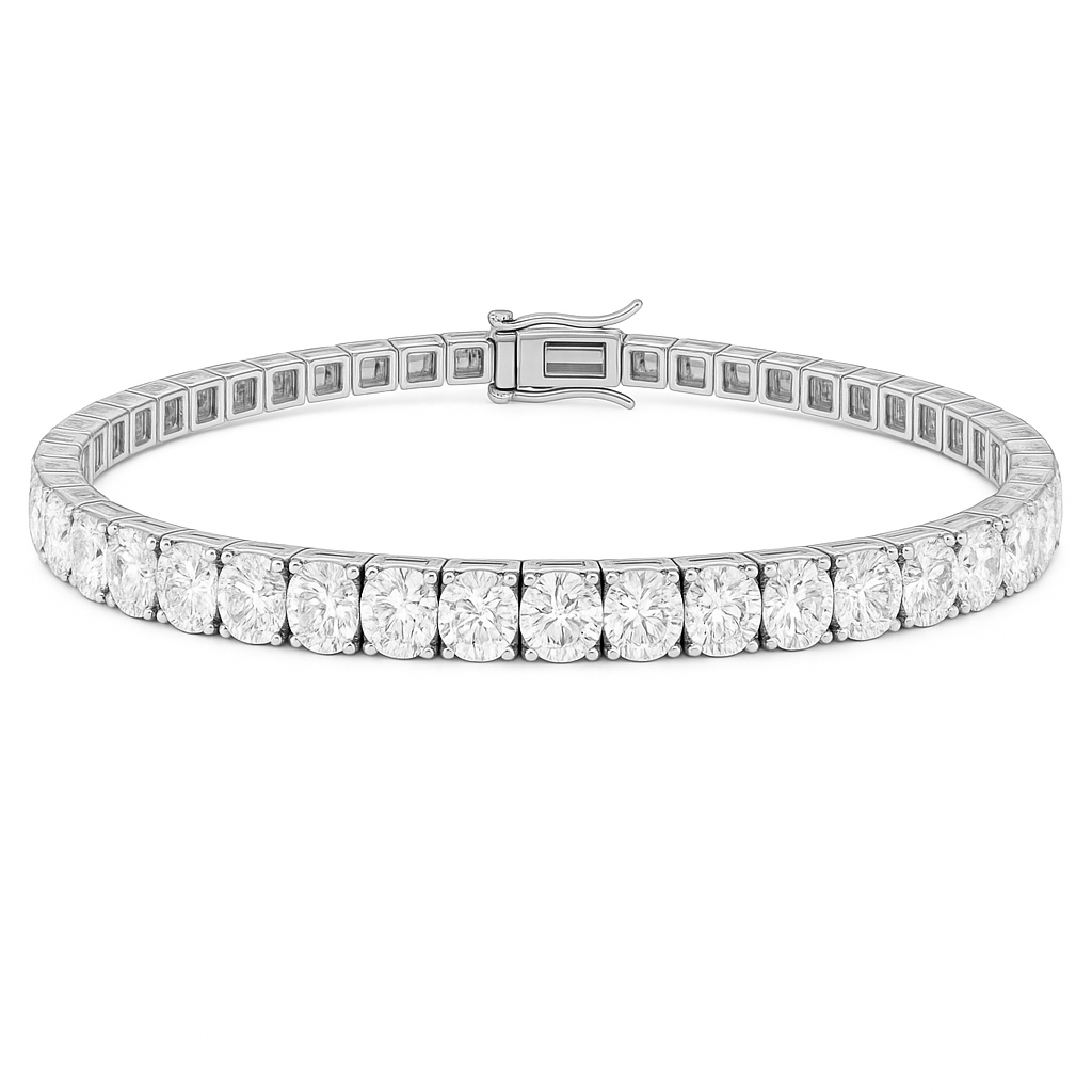 14ct 14K White Gold Lab Grown Diamond Tennis Bracelet 7"