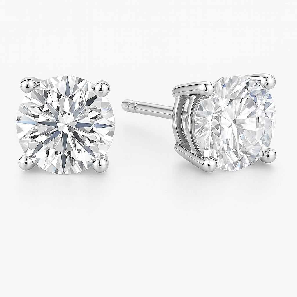 4.00TCW 14K White Gold Lab Grown Diamond Stud Earrings