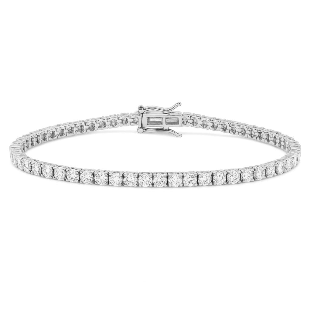 4ct 14K White Gold Lab Grown Diamond Tennis Bracelet 7"