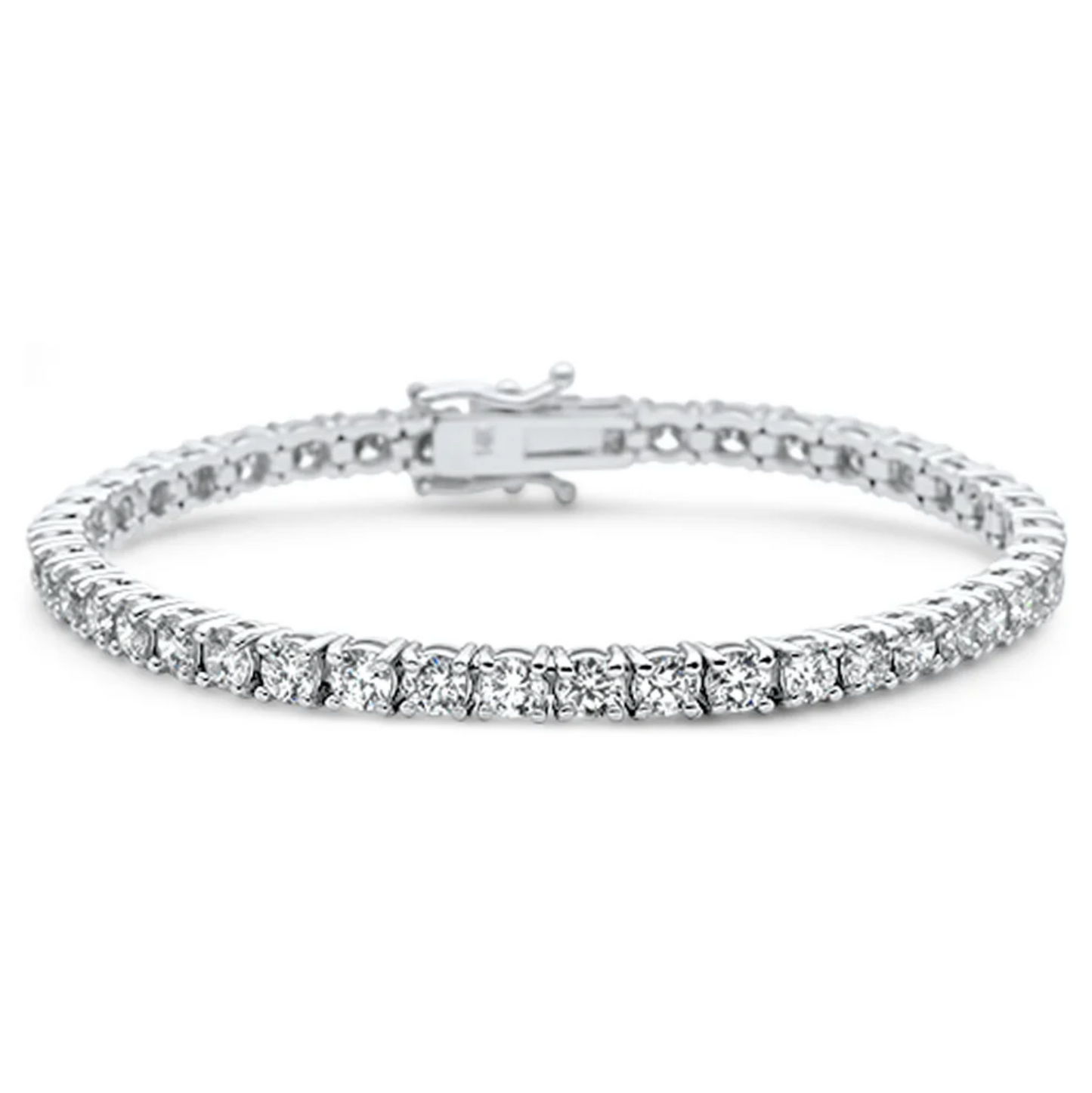 7.44ct 14K White Gold Natural Diamond Tennis Bracelet 7"