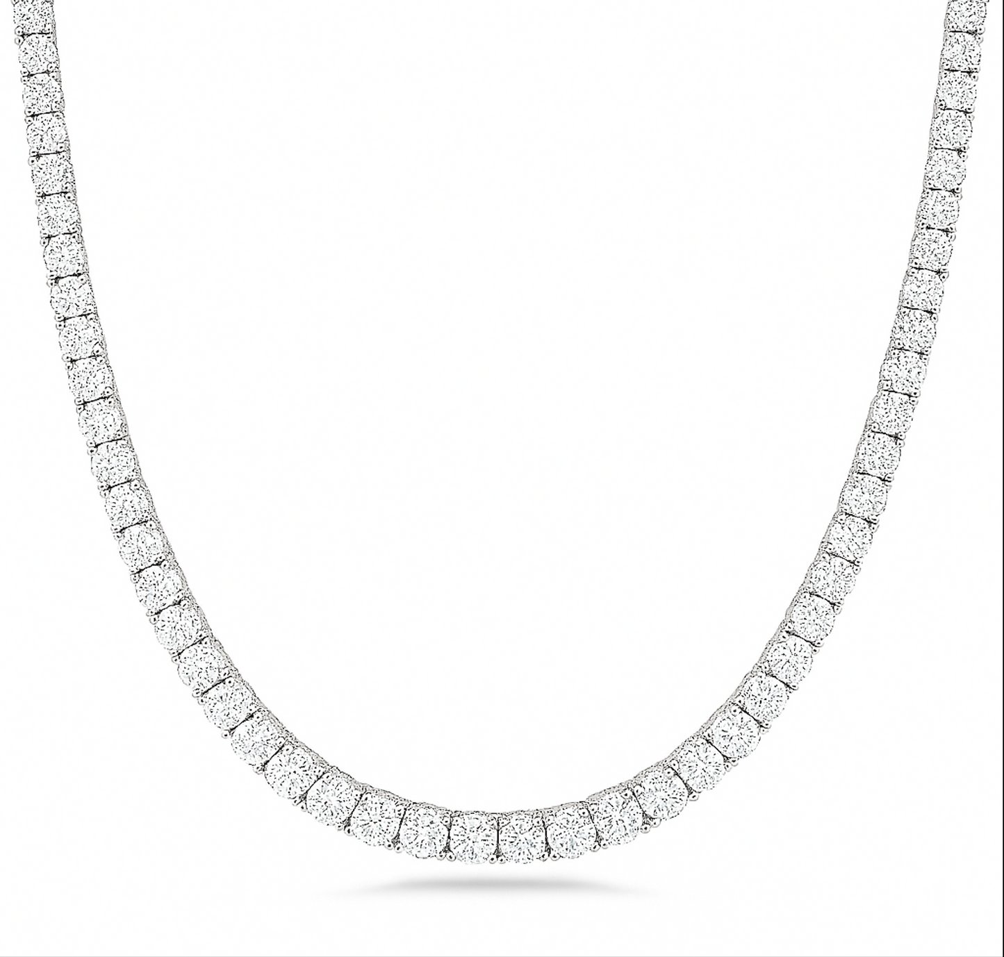 9.5ct 14K White Gold Lab Grown Diamond Tennis Necklace 16"