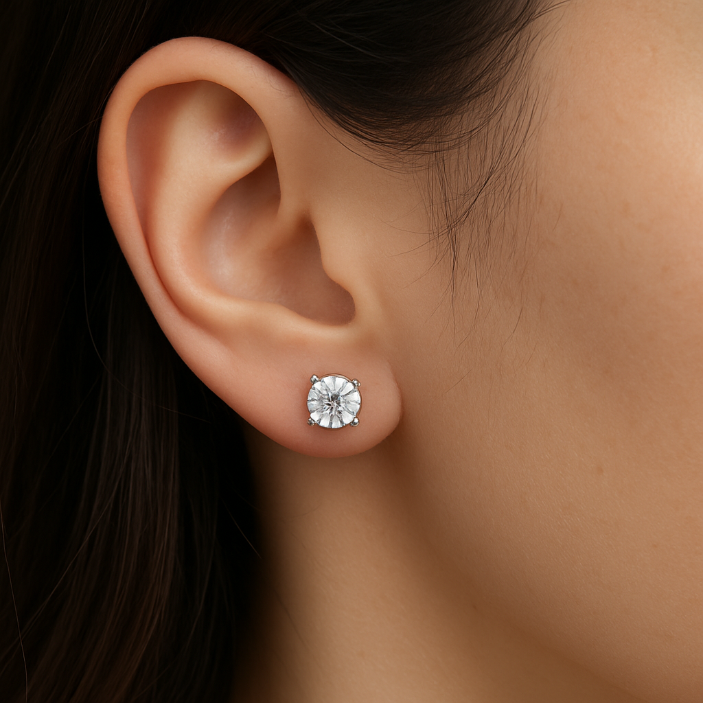 1.00TCW 14K White Gold Lab Grown Diamond Stud Earrings