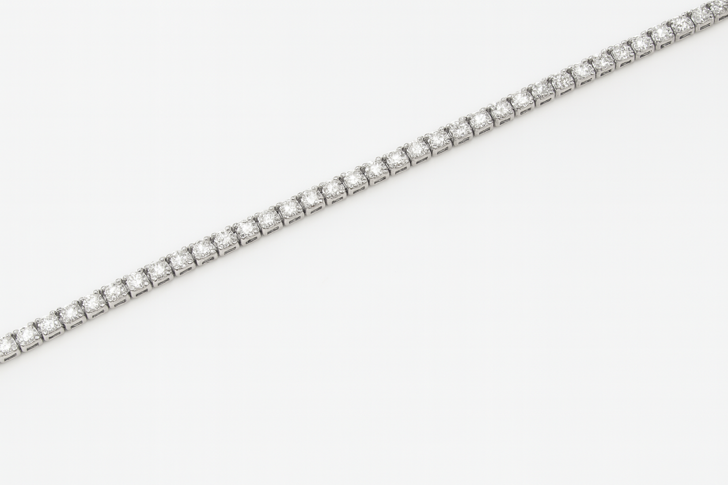 6.93ct 14K White Gold Natural Diamond Tennis Necklace 16"