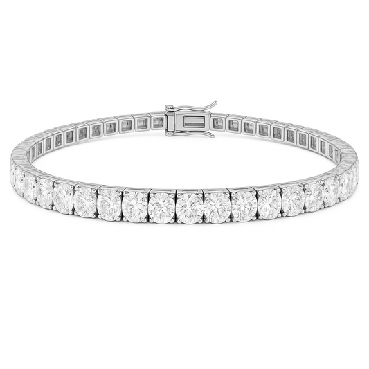 12ct 14K White Gold Lab Grown Diamond Tennis Bracelet 7"