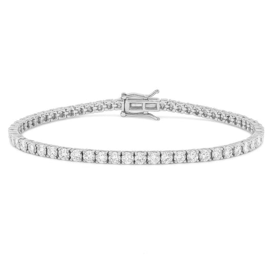 4ct 14K White Gold Lab Grown Diamond Tennis Bracelet 7"