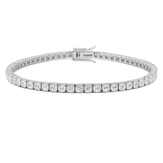 7ct 14K White Gold Lab Grown Diamond Tennis Bracelet 7"