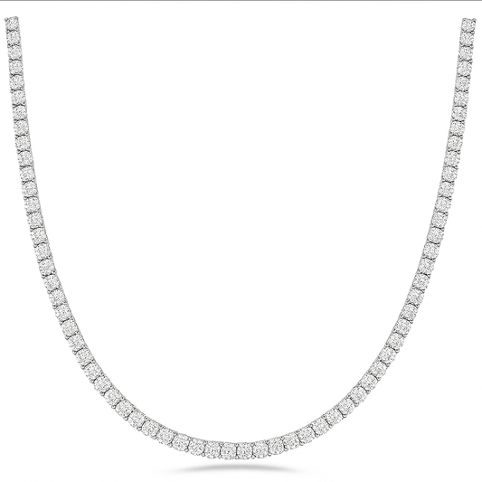 6ct 14K White Gold Lab Grown Diamond Tennis Necklace 16"