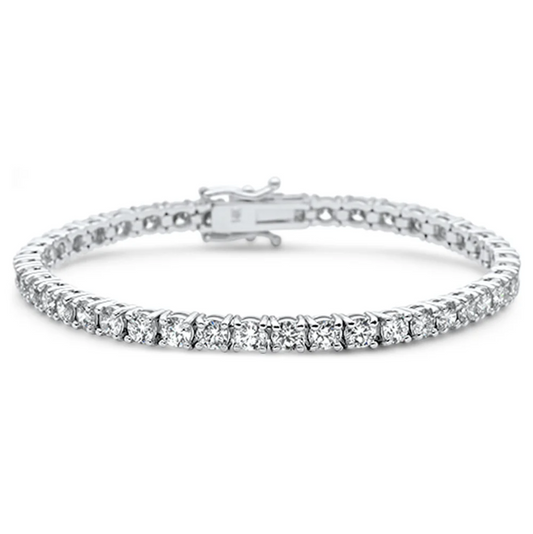 7.44ct 14K White Gold Natural Diamond Tennis Bracelet 7"