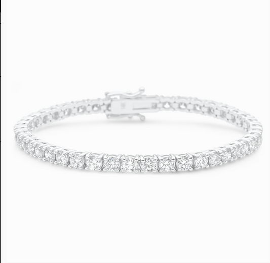 8.47ct 14K White Gold Natural Diamond Tennis Bracelet 7"