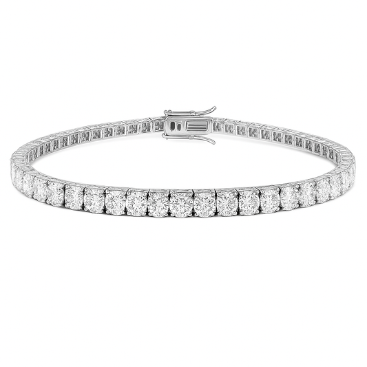 10ct 14K White Gold Lab Grown Diamond Tennis Bracelet 7"