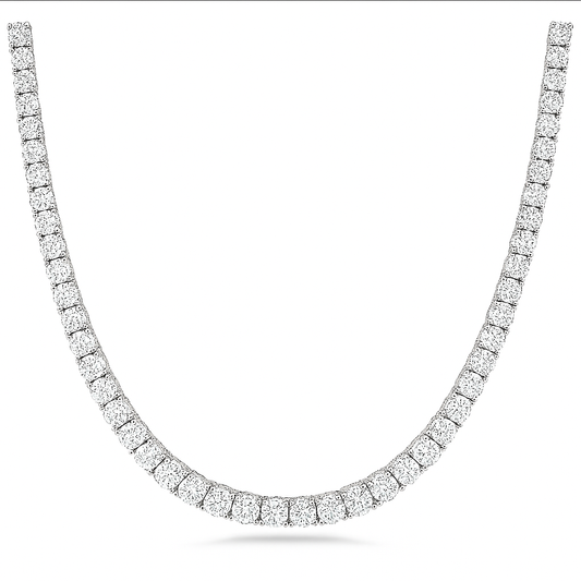 12ct 14K White Gold Lab Grown Diamond Tennis Necklace 16"