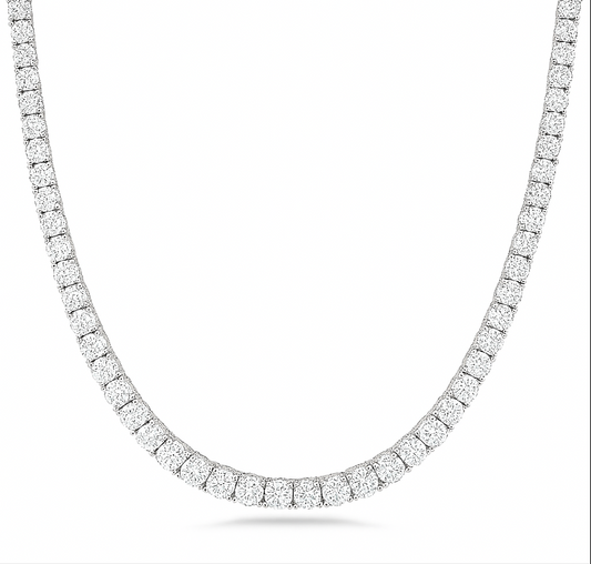 9.5ct 14K White Gold Lab Grown Diamond Tennis Necklace 16"